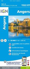I.G.N - Carte au 1-25.000ème - Série bleue Top 25 - 1522ET - Angers
