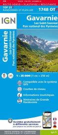 I.G.N - Carte au 1-25.000ème - TOP 25R - 1748 OTR - Gavarnie - Luz St Sauveur - Parc National des Pyrénées - Résistante