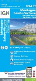 I.G.N - Carte au 1-25.000ème - Série bleue Top 25 - 3244ET - Montagne Sainte Victoire - Aix en Provence - Gardanne - Trets