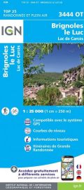 I.G.N - Carte au 1-25.000ème - Série bleue Top 25 - 3444OT - Brignoles-le-Luc - Lac de Carcès