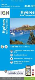 I.G.N - Carte au 1-25.000ème - Série bleue Top 25 - 3446OT - Hyères - Île de Porquerolles