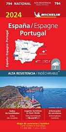 Michelin - Carte routière - Réf.794 - Espagne, Portugal - Indéchirable - Edition 2024