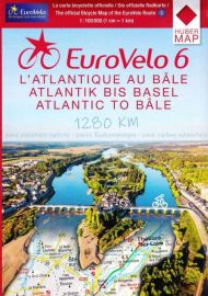 Huber Verlag - Eurovélo 6 - De l'Atlantique au Rhin à vélo (Série de 6 cartes au 1-100.000ème)