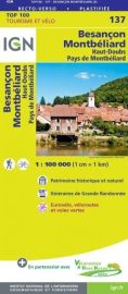 I.G.N - Carte au 1/100.000ème - TOP 100 - n°137 - Besancon - Montbéliard - Haut-Doubs - Pays de Montbéliard