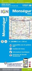 I.G.N. Carte au 1-25.000ème - Série bleue - 1737SB - Monségur - Duras