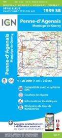 I.G.N - Carte au 1-25.000ème - Série bleue - 1939SB - Penne-D'agenais - Montaigu-De-Quercy