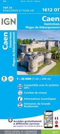 I.G.N - Carte au 1-25.000ème - Série Bleue  Top 25 - 1612OT - Caen - Ouistreham - Plages du débarquement