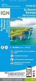 I.G.N - Carte au 1-25.000ème - Série bleue Top 25 - 1710ET - Le Havre - Etretat - PNR des boucles de la Seine normande
