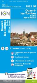 I.G.N - Carte au 1-25.000ème - TOP 25 - 2822OT - Quarré-les-Tombes - Saulieu - PNR du Morvan