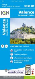 I.G.N - Carte au 1-25.000ème - TOP 25 - 3036OT - Valence - Corniche de l'Eyrieux