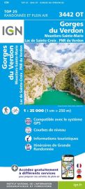 I.G.N - Carte au 1-25.000ème - TOP 25 - 3442 OT - Gorges du Verdon - Moustiers Sainte-Marie - Lac de Sainte-Croix - PNR du Verdon