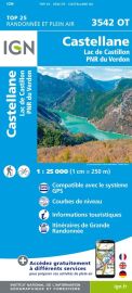 I.G.N - Carte au 1-25.000ème - TOP 25 - 3542 OT - Castellane - Lac de Castillon - PNR du Verdon