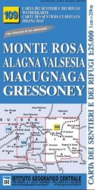 Istituto Geografico Centrale (I.G.C) - N°109 - Monte Rosa - Alagna Valsesia - Macugnaga - Gressoney