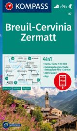 Kompass - Carte de randonnées - n°87 - Breuil-Cervinia Zermatt