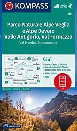 Kompass - Carte de randonnées - n°89 - Parco Naturale Alpe Veglia e Alpe Devero, Valle Antigorio, Val Formazza, Val Divedro, Domodossola