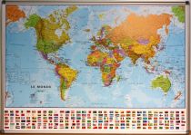 Maps international - Carte du Monde politique au 1/40mio (en français) - Panneau épinglable