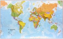 Maps international - Grande carte murale plastifiée - Le Monde (En Français) au 1/20mio