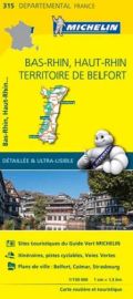 Michelin - Carte Départements N°315 - Bas-Rhin - Haut Rhin - Territoire de Belfort