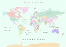 Miss Wood - Woody Map - Carte du monde en liège - Retro - Taille XL