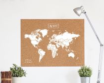 Miss Wood - Woody Map - Carte du monde en liège naturel - Blanche - Taille XL
