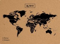 Miss Wood - Woody Map - Carte du monde en liège naturel - Noir - Taille XL