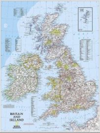 National Geographic - Carte murale papier - Royaume-Uni - Irlande