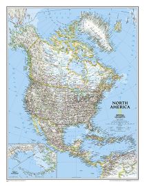 National Geographic - Carte murale plastifiée - Amérique du Nord