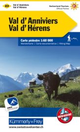 Kummerly Frey - Carte de Randonnée Suisse n°23 - Val d'Anniviers - Val d'Hérens - Montana