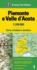 T.C.I (Touring Club italien) - Carte du Piémont et Val d'Aoste