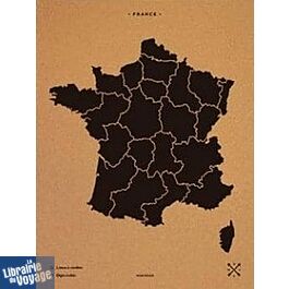 Miss Wood - Woody Map - Carte de la France en liège naturel - Noir - Taille  L