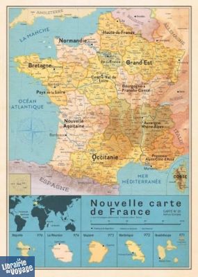 Pappus éditions - Poster - Carte de France Vintage (avec les nouvelles  régions)
